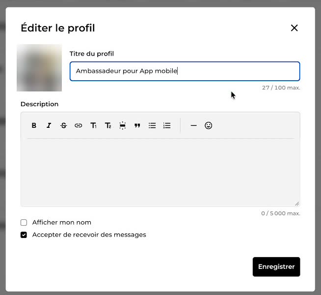 Titre du profil